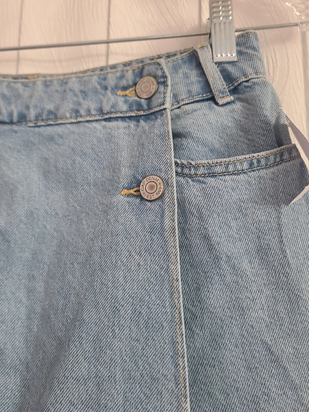 Gap Kids Girls Sz 16 Denim Light Wash Casual Front Cross Over Panel 2025 Skort